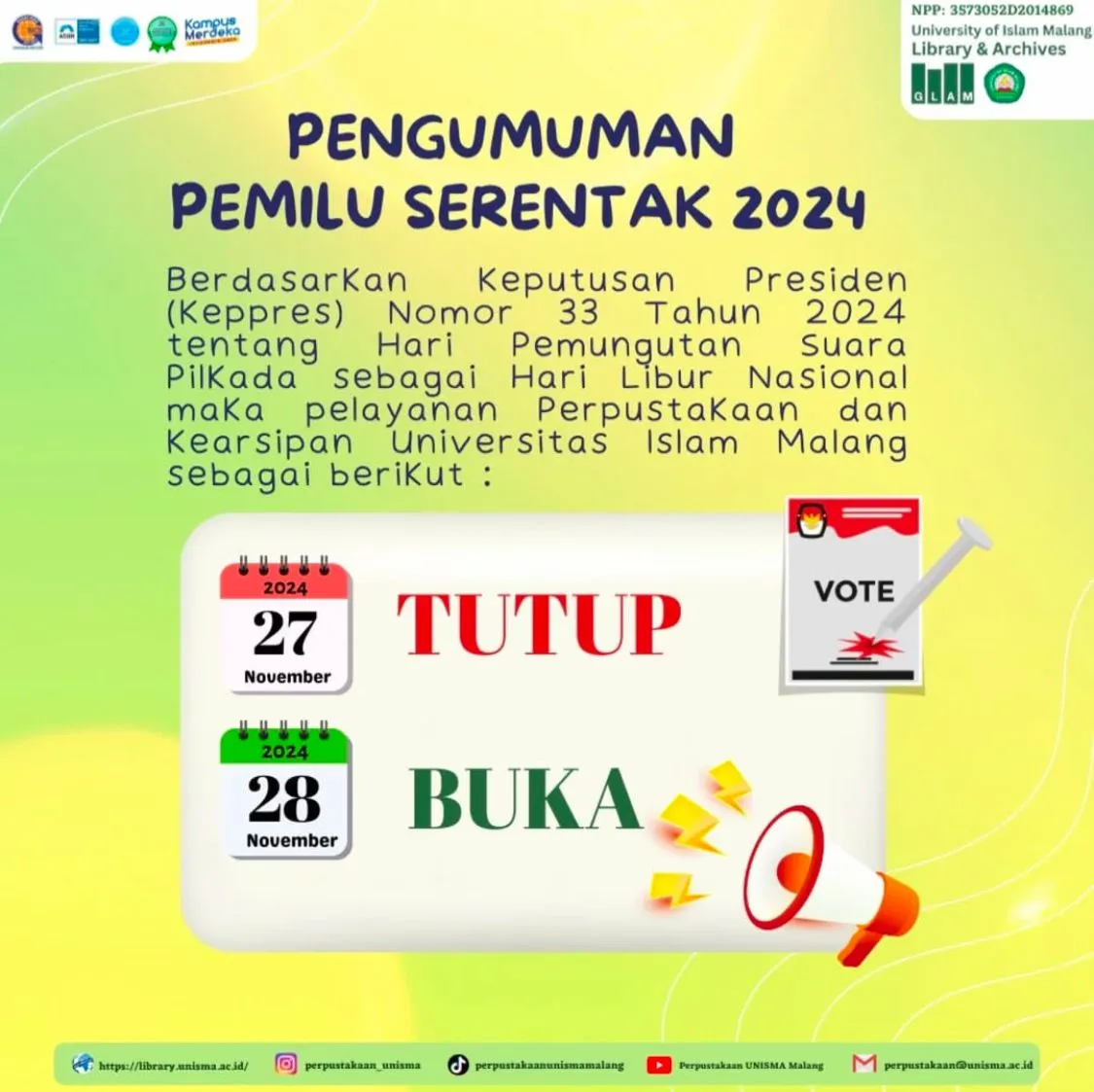 Pengumuman Pemilu Serentak 2024